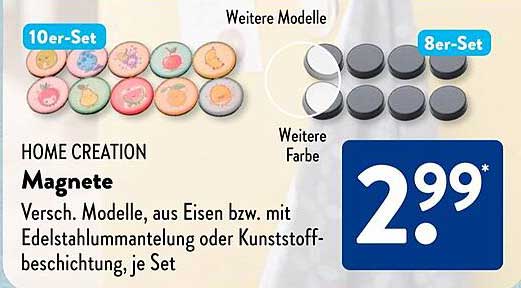 HOME CREATION Magnete - Verschiedene Modelle