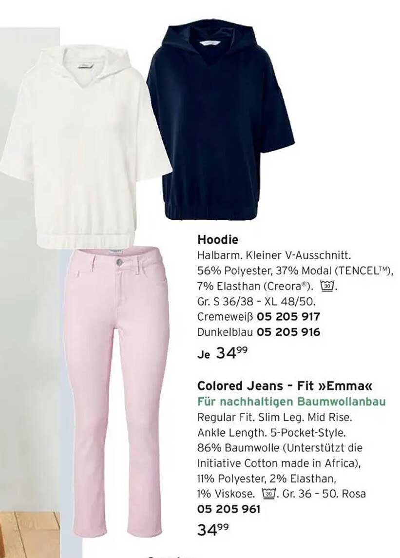 Hoodie und Colored Jeans - Fit »Emma«