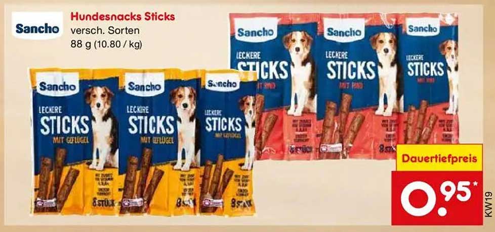 Hundesnacks Sticks verschiedener Sorten