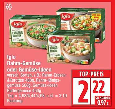 Iglo Rahm-Gemüse oder Gemüse-Ideen 450g