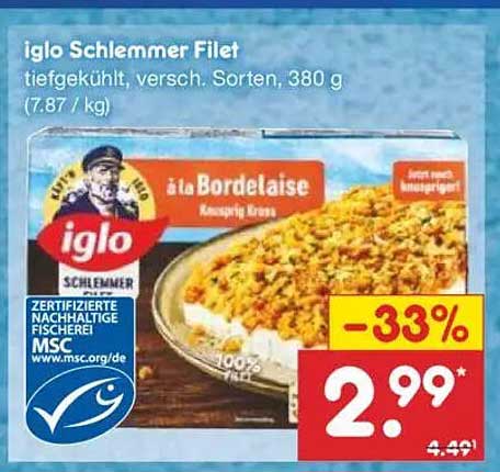 iglo Schlemmer Filet 380 g, tiefgekühlt, verschiedene Sorten