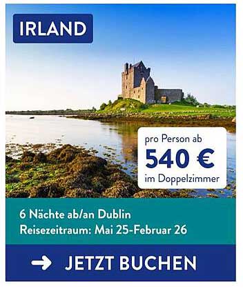 Irland – 6 Nächte ab/an Dublin im Doppelzimmer