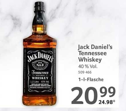Jack Daniel’s Tennessee Whiskey 1-Liter-Flasche