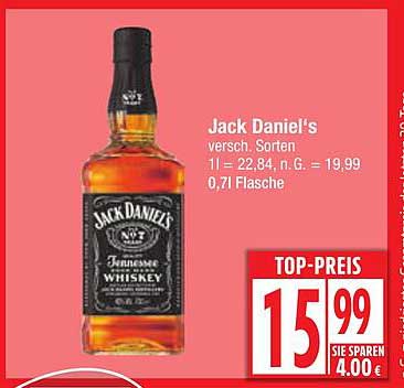 Jack Daniel's Whiskey - 0,71 l Flasche