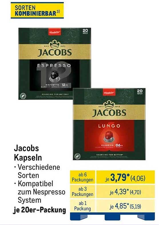 Jacobs Kapseln - verschiedene Sorten für jeden Kaffeegenuss