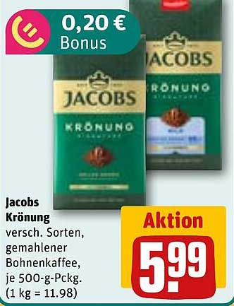 Jacobs Krönung - versch. Sorten, gemahlener Bohnenkaffee, je 500-g-Pckg.