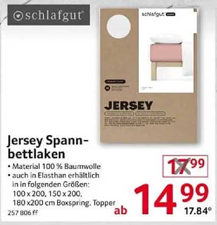 Jersey Spannbettlaken von Schlafgut