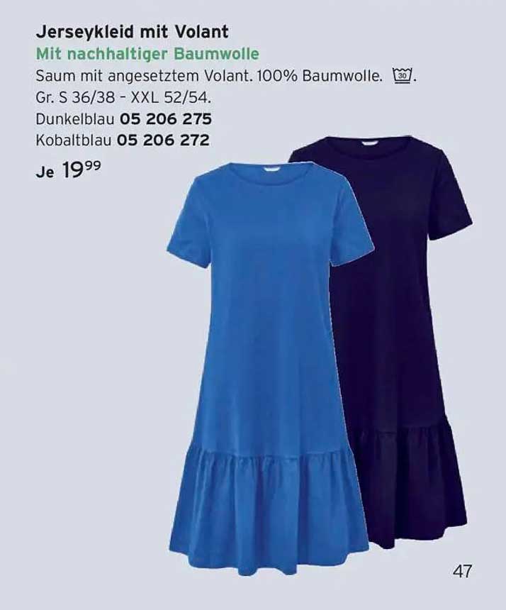 Jerseykleid mit Volant - Mit nachhaltiger Baumwolle
