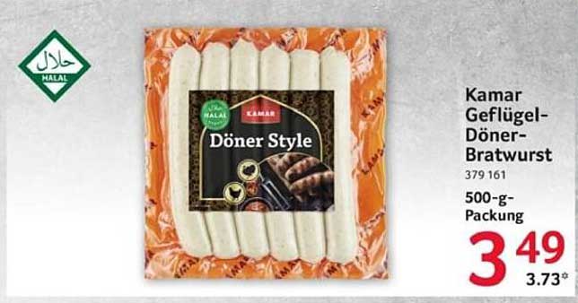 Kamar Geflügel-Döner-Bratwurst 500-g-Packung
