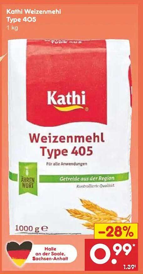 Kathi Weizenmehl Type 405 1 kg - 28% sparen!
