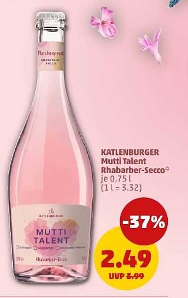 KATLENBURGER Mutti Talent Rhabarber-Secco 0,75 L