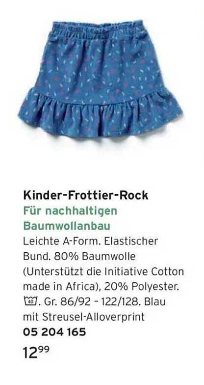 Kinder-Frottier-Rock für nachhaltigen Baumwollanbau