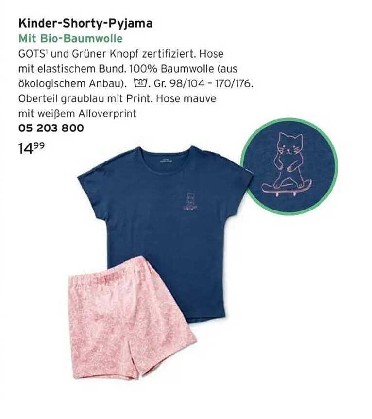 Kinder-Shorty-Pyjama mit Bio-Baumwolle