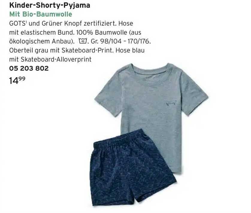 Kinder-Shorty-Pyjama Mit Bio-Baumwolle