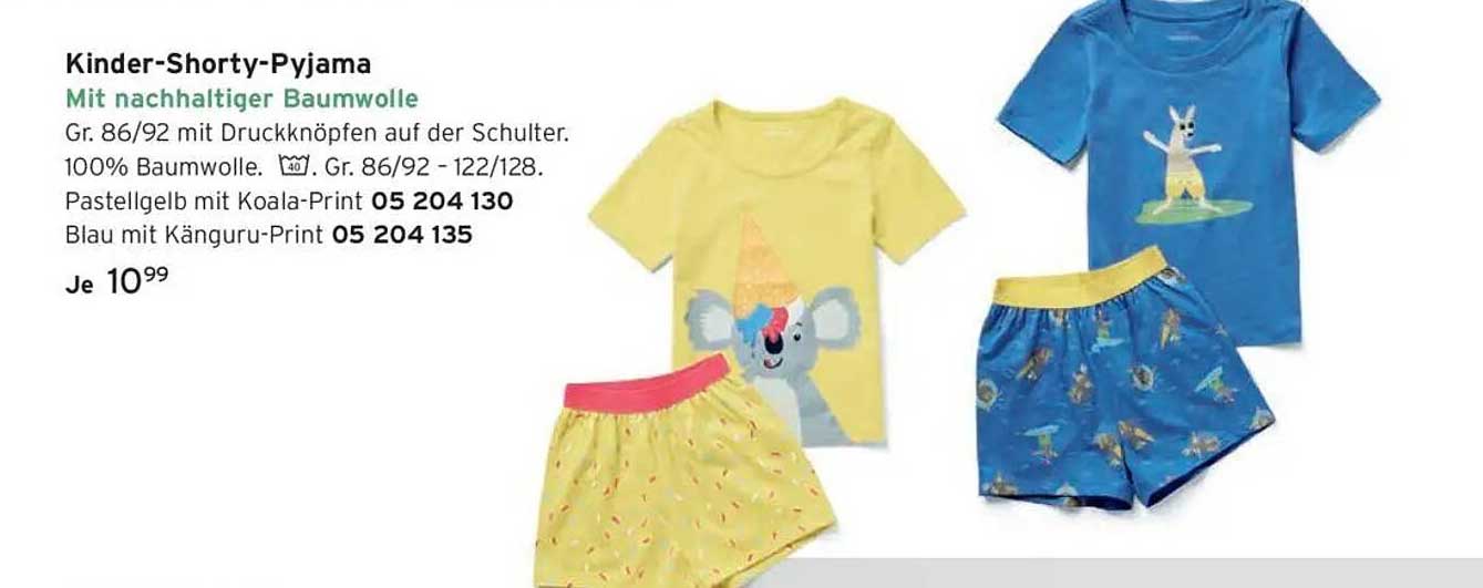 Kinder-Shorty-Pyjama mit nachhaltiger Baumwolle