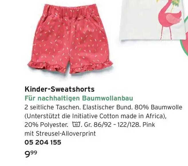 Kinder-Sweatshorts für nachhaltigen Baumwollenbau