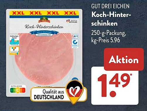 Koch-Hinter-schinken 250-g-Packung - Gut drei Eichen