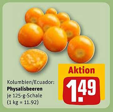 Kolumbien/Ecuador: Physalisbeeren je 125-g-Schale