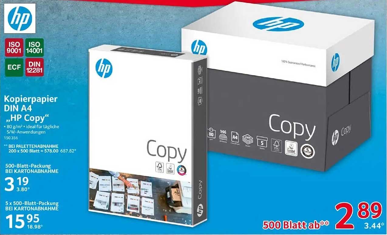 Kopierpapier DIN A4 „HP Copy“