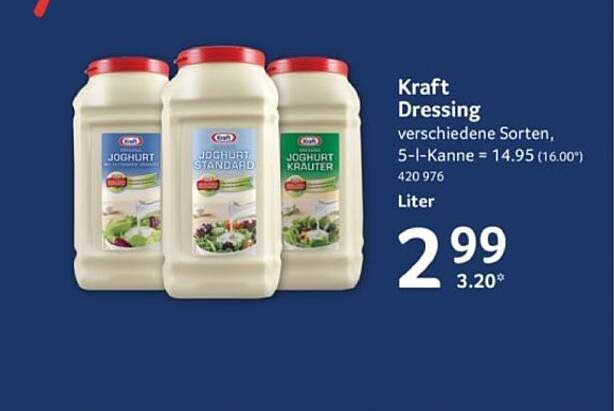 Kraft Dressing verschiedene Sorten, 5-l-Kanne