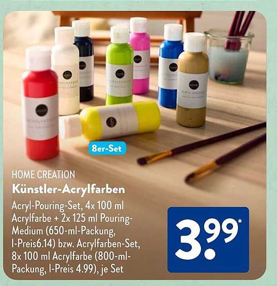 Künstler-Acrylfarben von Home Creation - 8er-Set