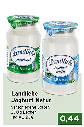 Landliebe Joghurt Natur 200 g Becher - Verschiedene Sorten