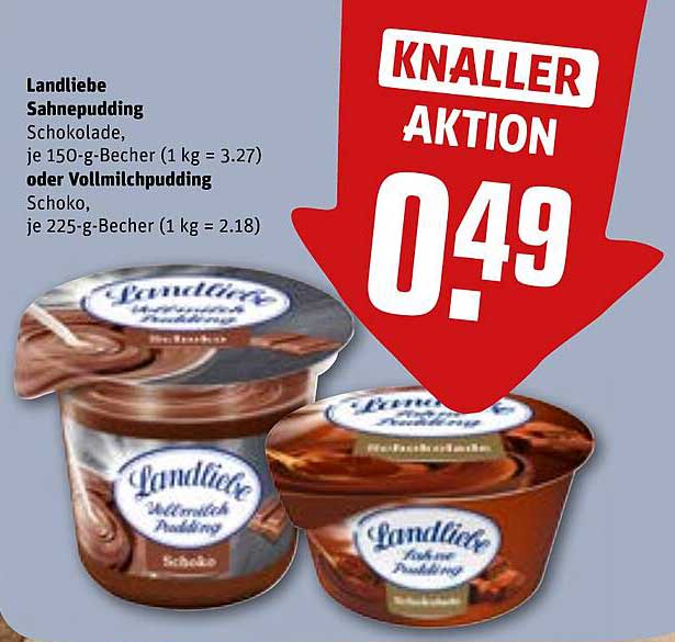 Landliebe Sahnepudding Schokolade oder Vollmilchpudding