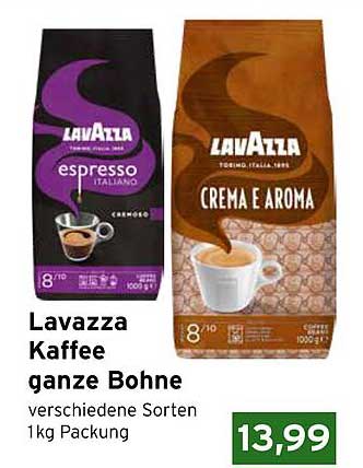Lavazza Kaffee ganze Bohne - verschiedene Sorten 1kg Packung