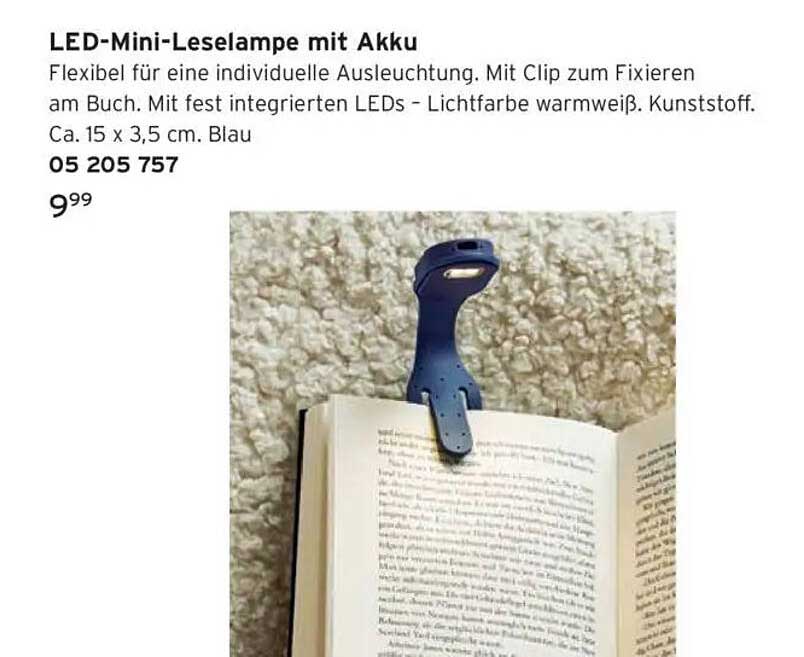 LED-Mini-Leselampe mit Akku
