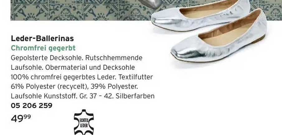 Leder-Ballerinas chromfrei gegerbt