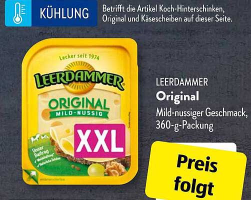LEERDAMMER Original Mild-nussig, 360-g-Packung - XXL