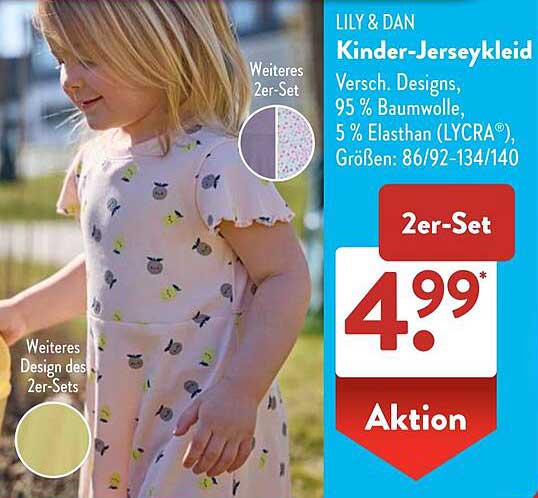 LILY & DAN Kinder-Jersey Kleid - 2er-Set