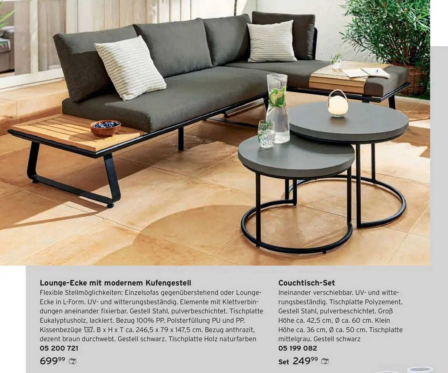 Lounge-Ecke mit modernem Kufengestell