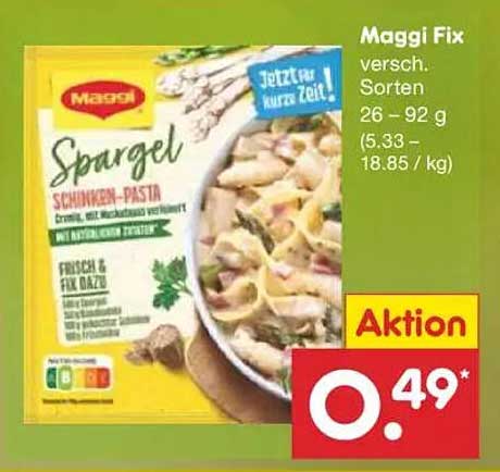 Maggi Fix Spargel Schinken-Pasta - Aktion!