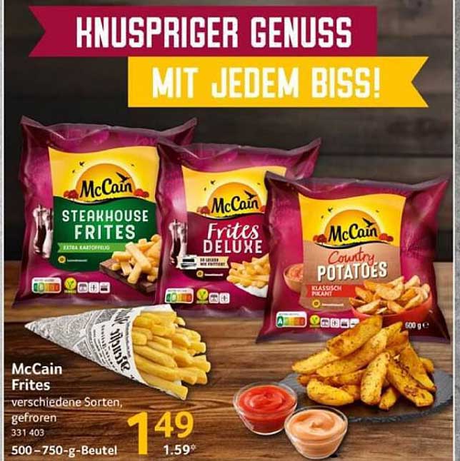 McCain Frites verschiedene Sorten, gefroren 500–750-g-Beutel