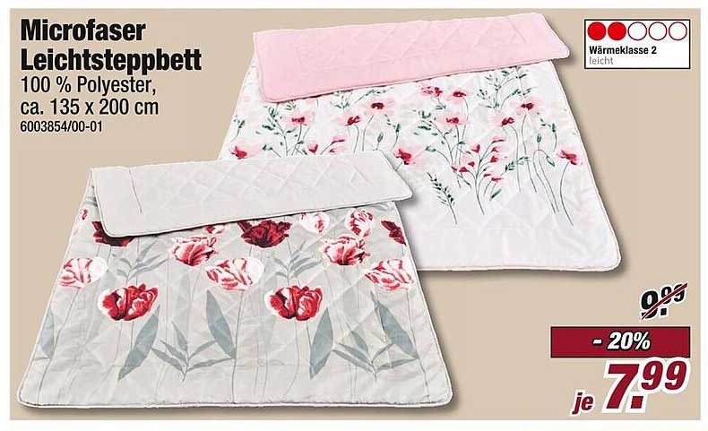 Microfaser Leichtsteppbett 100 % Polyester, ca. 135 x 200 cm