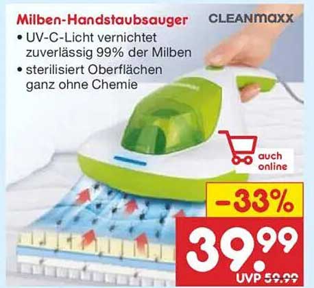 Milben-Handstaubsauger von CLEANmaxx