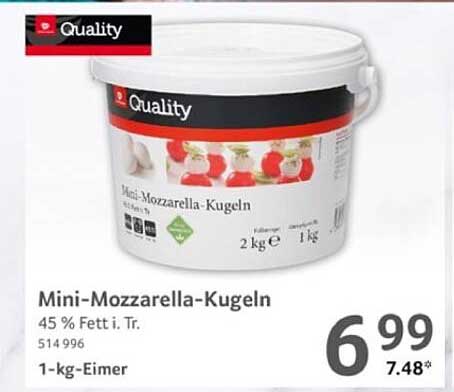 Mini-Mozzarella-Kugeln 1 kg im Eimer
