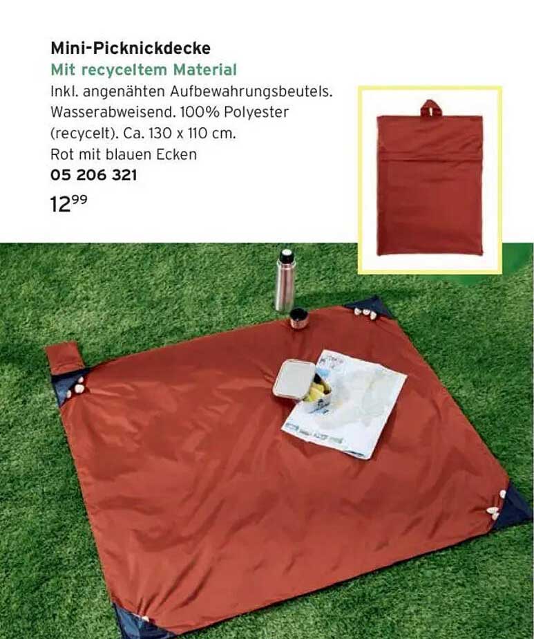 Mini-Picknickdecke mit recyceltem Material