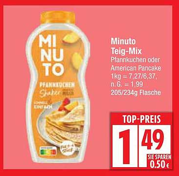 Minuto Teig-Mix Pfannkuchen oder American Pancake 205/234g Flasche