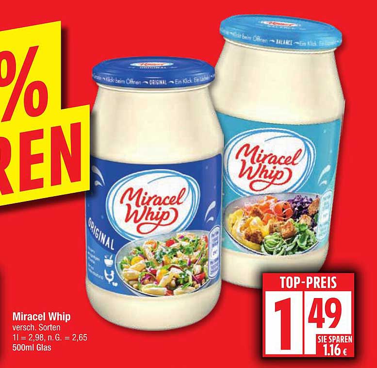 Miracel Whip - verschiedene Sorten 500ml Glas