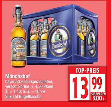 Mönchshof Bierspezialitäten 20x0,5l Bügelflasche