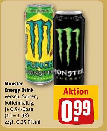 Monster Energy Drink - verschiedene Sorten, 0,5-L-Dose