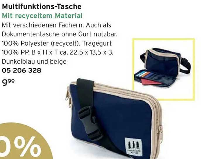 Multifunktions-Tasche mit recyceltem Material