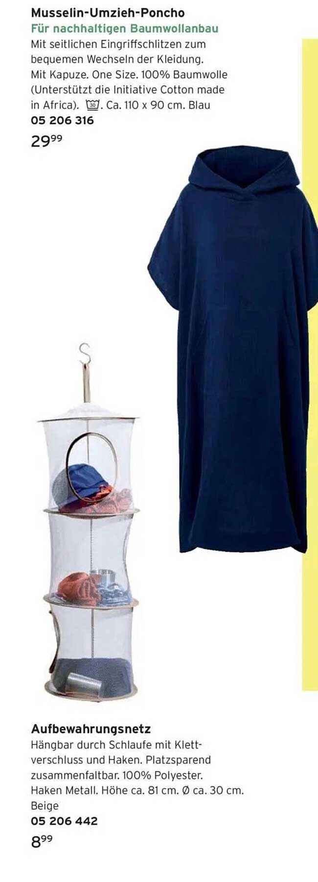 Musselin-Umzieh-Poncho für nachhaltigen Baumwollanbau