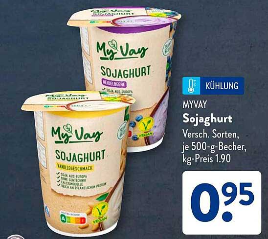 MyVAY Sojaghurt, verschiedene Sorten, 500-g-Becher