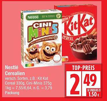 Nestlé C hochzeit Cini Minis & Kit Kat Cereal – Top-Preise beim Edeka-Prospekt