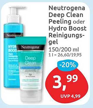 Neutrogena Deep Clean Peeling oder Hydro Boost Reinigungs-Gel