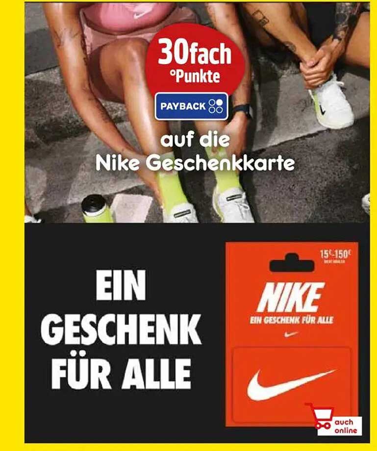 Nike Geschenkarte: 30fach Punkte auf Payback