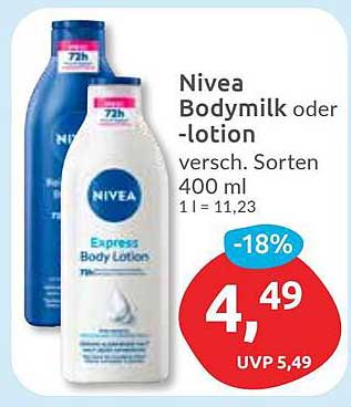 Nivea Bodymilk oder -lotion, 400 ml, verschiedene Sorten